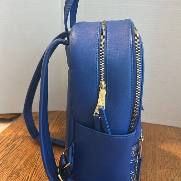 Disney’s rare Aladdin blue lounge fly backpack gently used 11 1/2 x 9 Disney Loungefly Mini Backpack - Aladdin 30th Anniversary main image 4